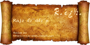 Rajz Ádám névjegykártya